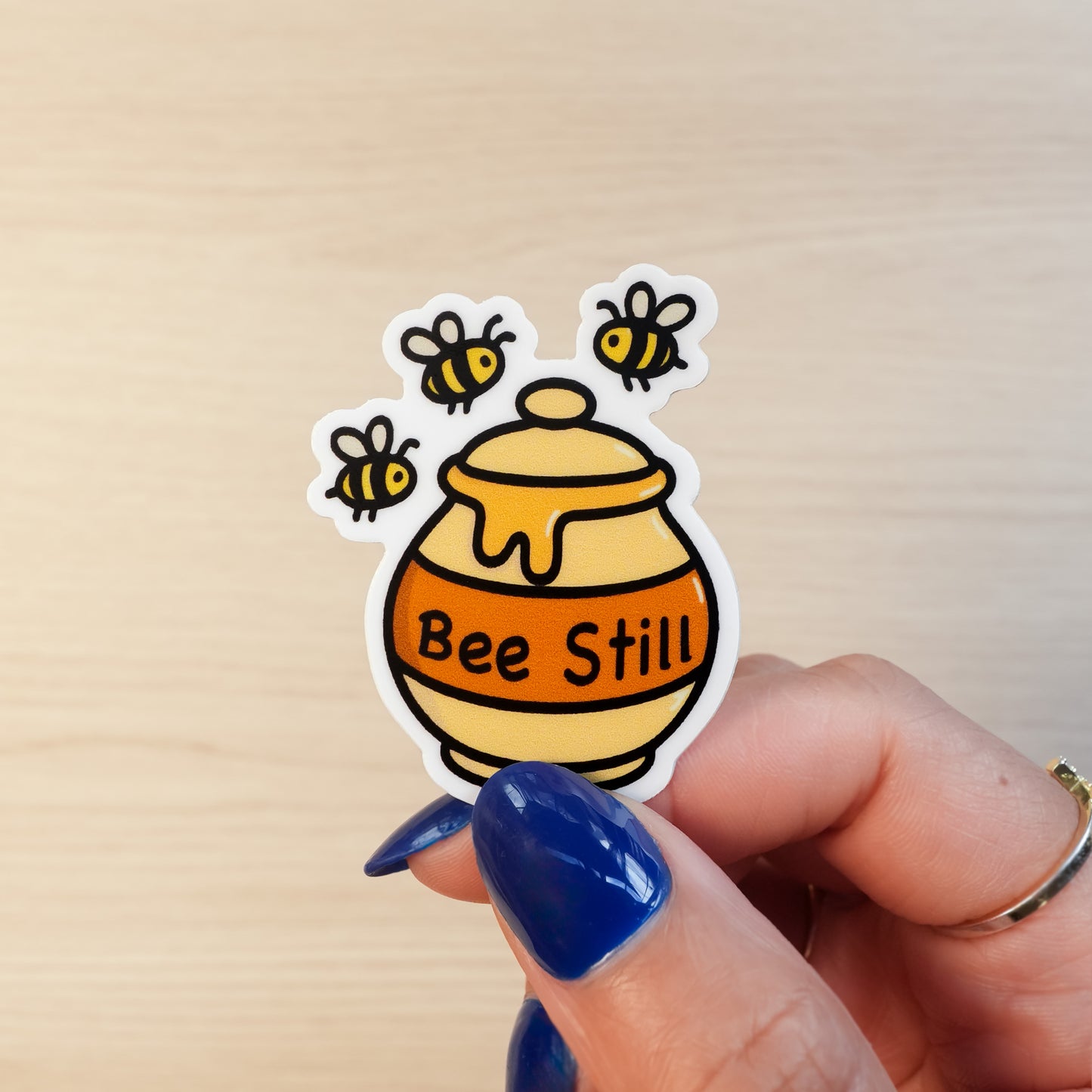 Bee Still Christian Cell Phone Sticker