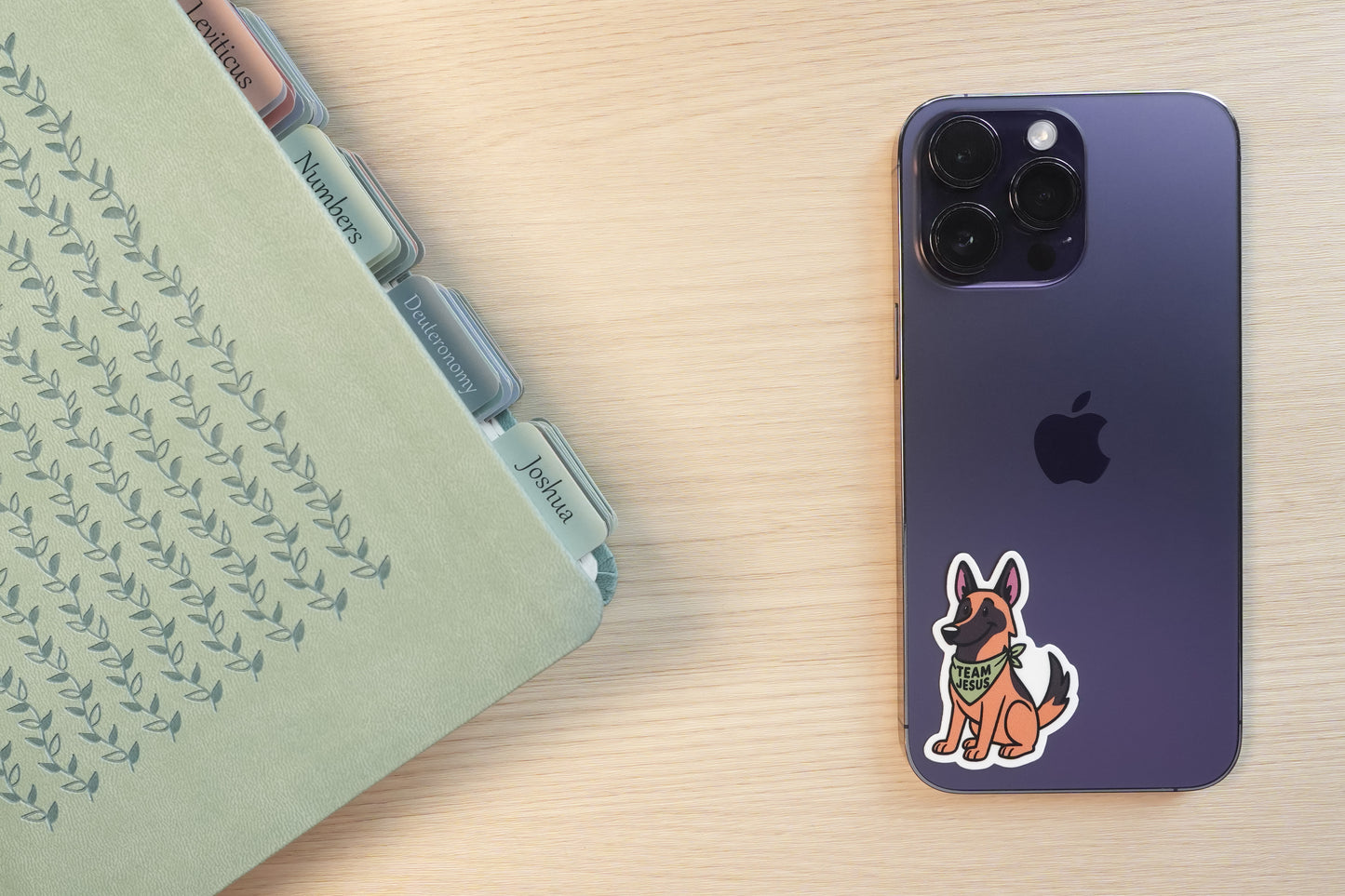 Team Jesus Dog Christian Cell Phone Sticker