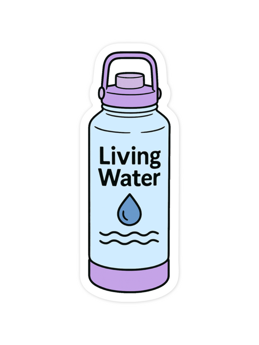Living Water Waterproof Vinyl Sticker – Purple