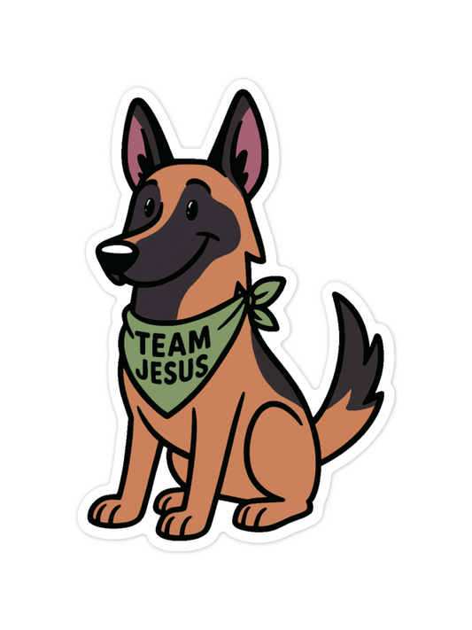 Team Jesus Dog Waterproof Vinyl Sticker