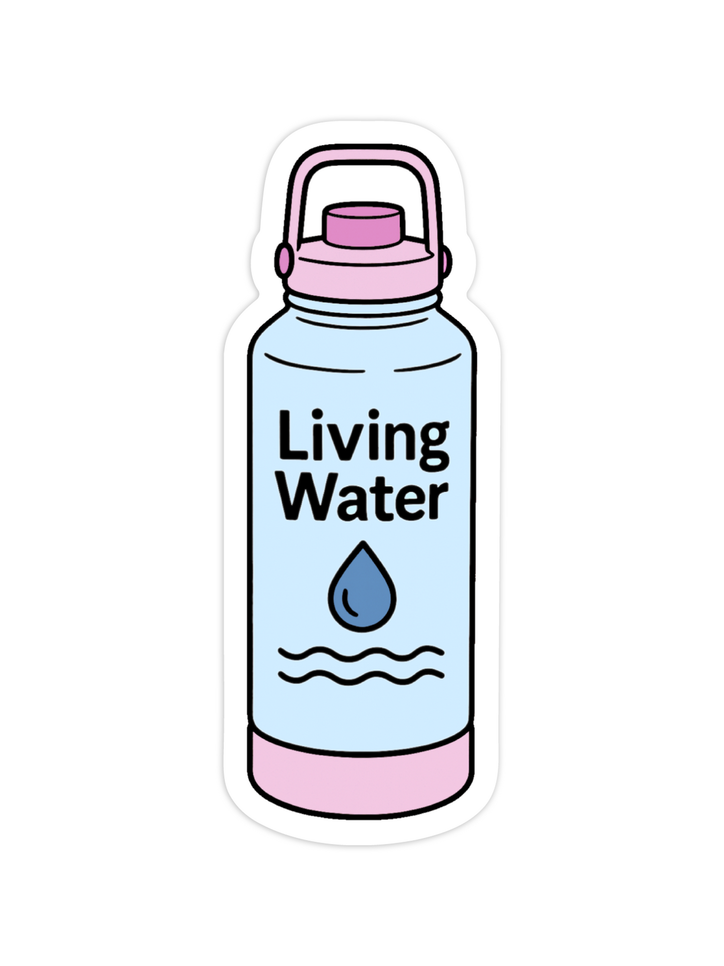 Living Water Waterproof Vinyl Sticker – Pink