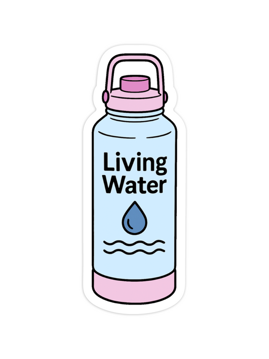 Living Water Waterproof Vinyl Sticker – Pink