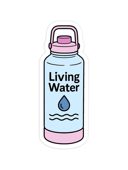 Living Water Waterproof Vinyl Sticker – Pink